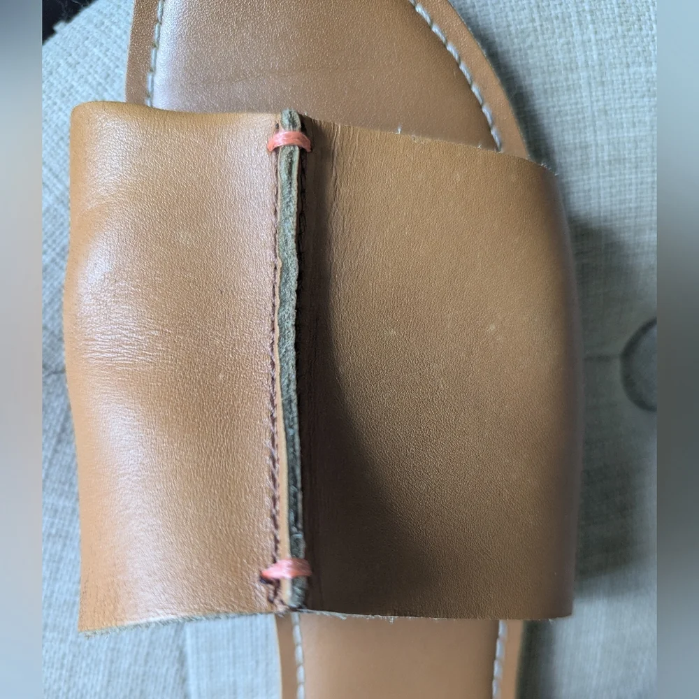 Gap Leather Slides/Sandals In Cognac - Size 7.5 - Picture 4 of 6
